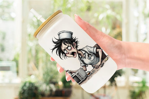 Glass Can Chaotic Nurse Sublimation artnoy 