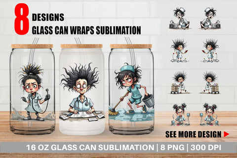 Glass Can Chaotic Nurse Sublimation artnoy 