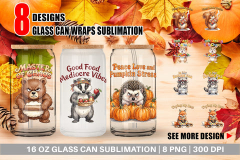Glass Can Chaotic Retro Baking Watercolor Sublimation artnoy 
