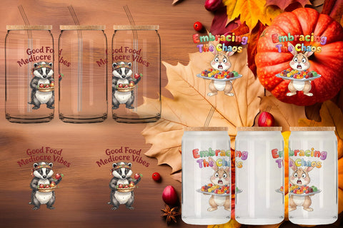 Glass Can Chaotic Retro Baking Watercolor Sublimation artnoy 