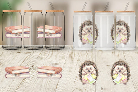 Glass Can Chaotic School Animal Watercolor Sublimation artnoy 