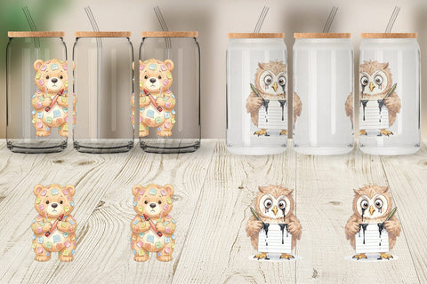 Glass Can Chaotic Study Animal Watercolor Sublimation artnoy 