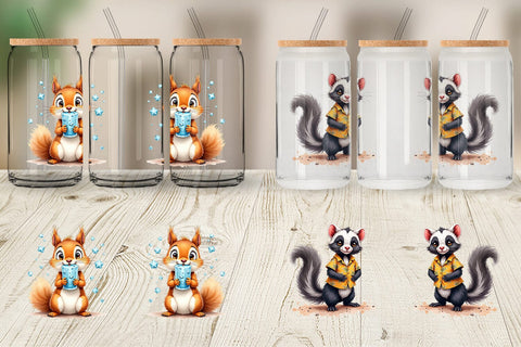 Glass Can Chaotic Summer Critters Sublimation artnoy 