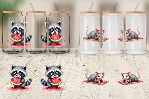 Glass Can Chaotic Summer Critters Sublimation artnoy 