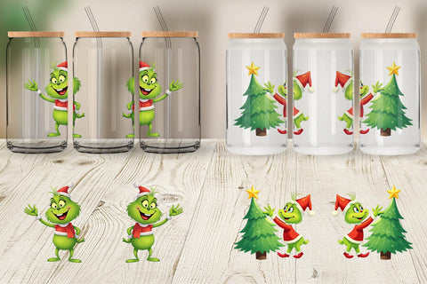 Glass Can Cheerful Baby Grinch Sublimation artnoy 