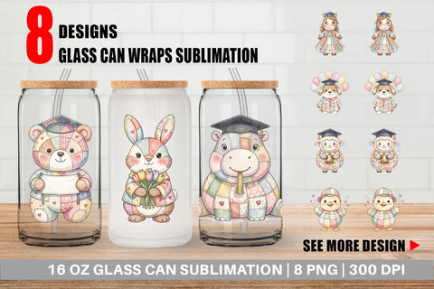 Glass Can Cheerful Graduation Party Patchwork Sublimation artnoy 