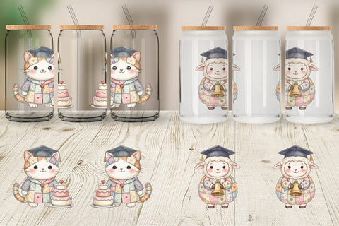 Glass Can Cheerful Graduation Party Patchwork Sublimation artnoy 