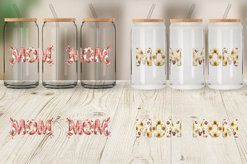 Glass Can Cheerful Picnic MOM Gingham Sublimation artnoy 