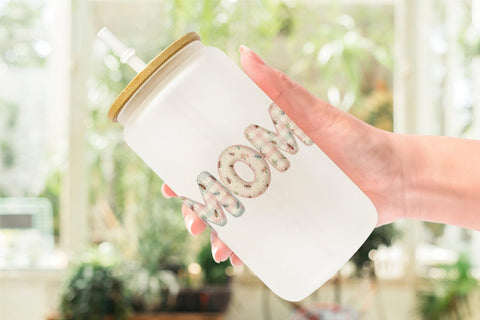 Glass Can Cheerful Picnic MOM Gingham Sublimation artnoy 