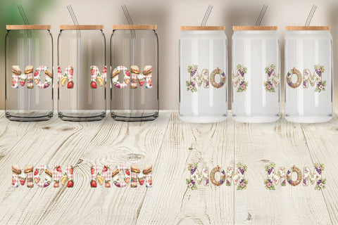 Glass Can Cheerful Picnic MOM Gingham Sublimation artnoy 