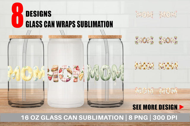 Glass Can Cheerful Picnic MOM Gingham Sublimation artnoy 