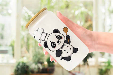 Glass Can Chef Panda Sublimation artnoy 