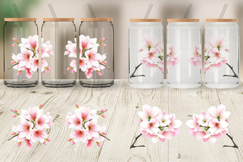 Glass Can Cherry blossoms Sublimation artnoy 