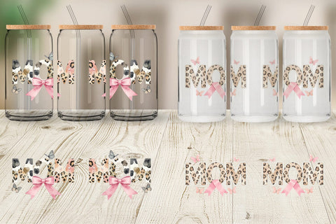 Glass Can Chic Animal Print MOM Watercolor Sublimation artnoy 