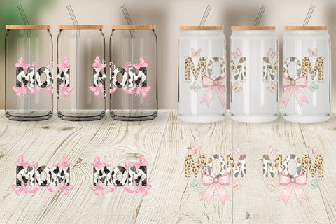 Glass Can Chic Animal Print MOM Watercolor Sublimation artnoy 