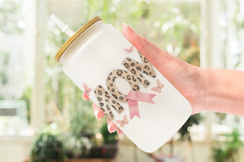 Glass Can Chic Animal Print MOM Watercolor Sublimation artnoy 