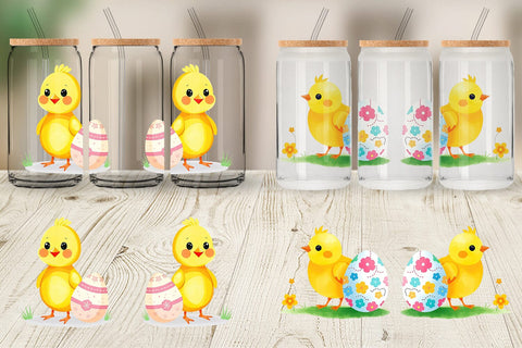 Glass Can Chick and Egg Sublimation artnoy 
