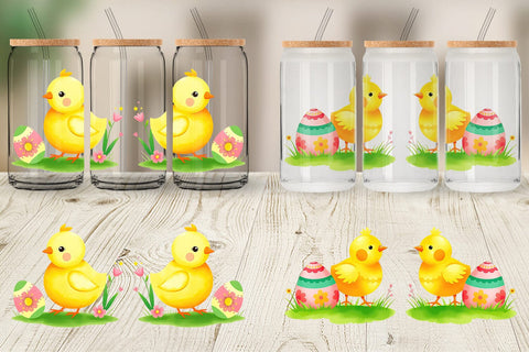 Glass Can Chick and Egg Sublimation artnoy 