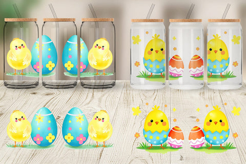 Glass Can Chick and Egg Sublimation artnoy 