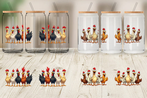 Glass Can Chicken Emotion Sublimation artnoy 