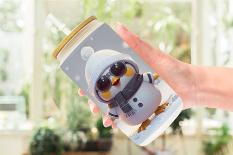 Glass Can Chicks Christmas Sublimation artnoy 