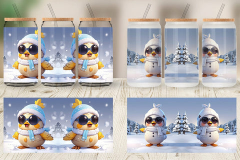 Glass Can Chicks Christmas Sublimation artnoy 
