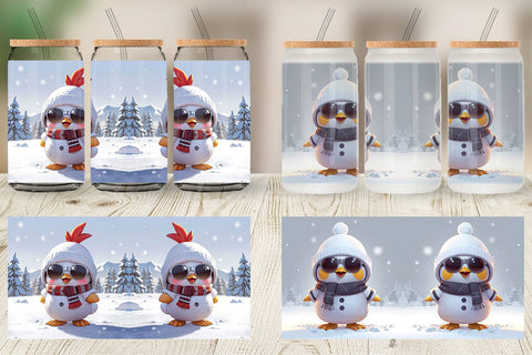 Glass Can Chicks Christmas Sublimation artnoy 