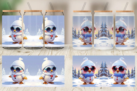 Glass Can Chicks Christmas Sublimation artnoy 