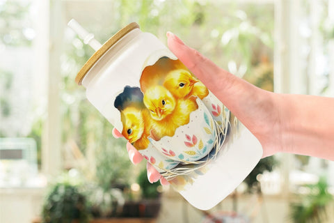 Glass Can Chicks in Eggs Sublimation artnoy 