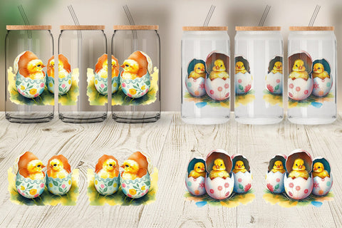 Glass Can Chicks in Eggs Sublimation artnoy 