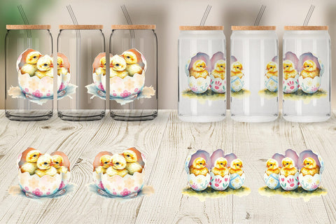 Glass Can Chicks in Eggs Sublimation artnoy 
