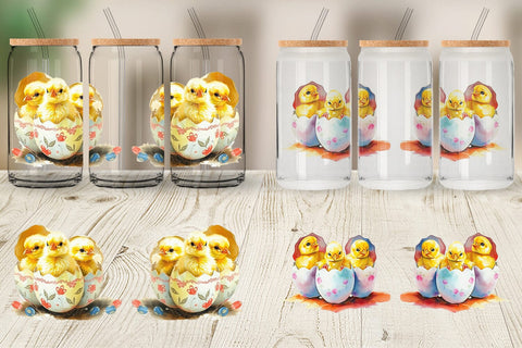 Glass Can Chicks in Eggs Sublimation artnoy 