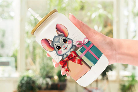Glass Can Chinchilla Gift Sublimation artnoy 