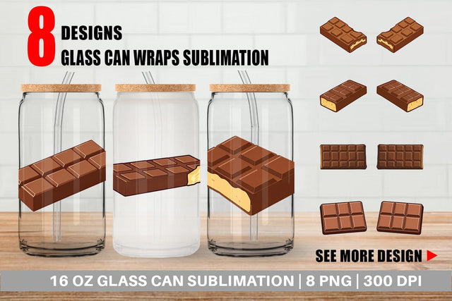 Glass Can Chocolate Bar Sublimation artnoy 