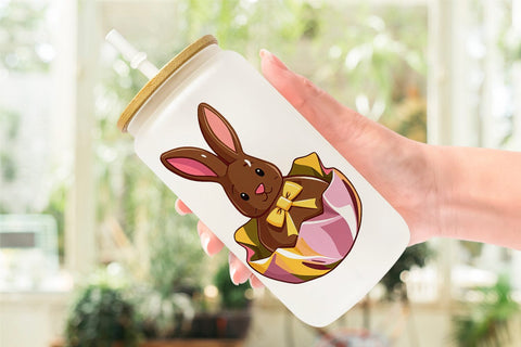 Glass Can Chocolate Bunny Sublimation artnoy 