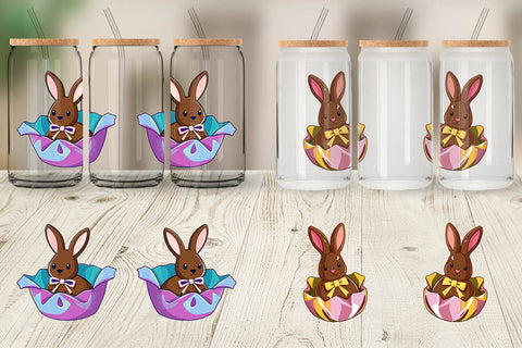 Glass Can Chocolate Bunny Sublimation artnoy 