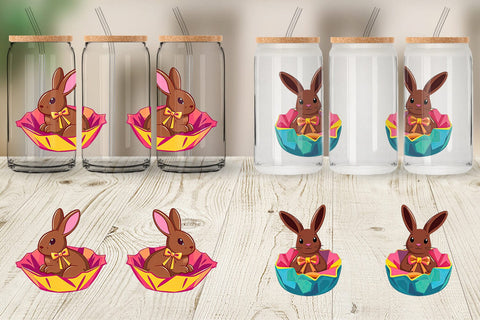 Glass Can Chocolate Bunny Sublimation artnoy 