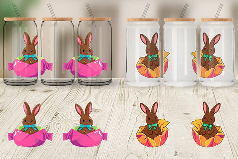 Glass Can Chocolate Bunny Sublimation artnoy 