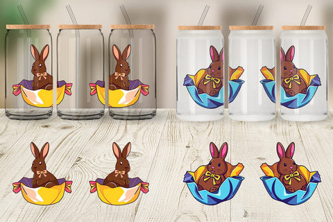 Glass Can Chocolate Bunny Sublimation artnoy 