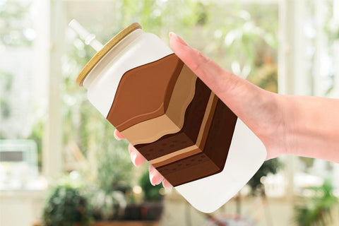 Glass Can Chocolate Cake Slice Sublimation artnoy 
