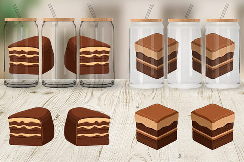 Glass Can Chocolate Cake Slice Sublimation artnoy 