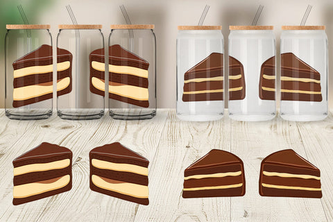 Glass Can Chocolate Cake Slice Sublimation artnoy 