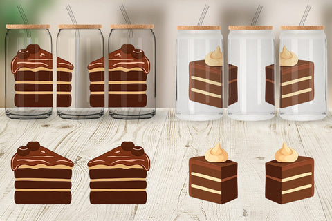 Glass Can Chocolate Cake Slice Sublimation artnoy 