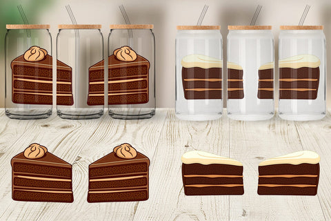 Glass Can Chocolate Cake Slice Sublimation artnoy 