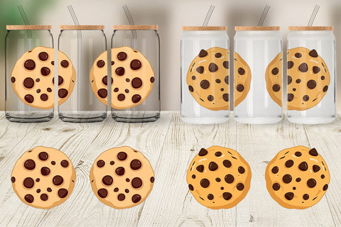 Glass Can Chocolate Chip Cookie Sublimation artnoy 