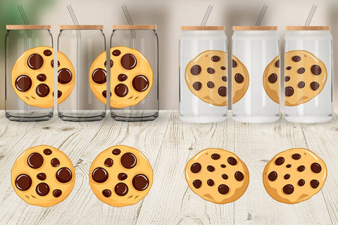 Glass Can Chocolate Chip Cookie Sublimation artnoy 
