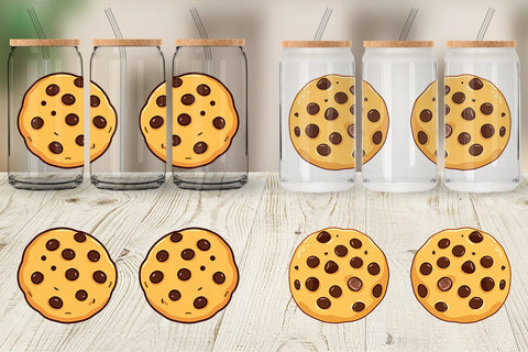 Glass Can Chocolate Chip Cookie Sublimation artnoy 