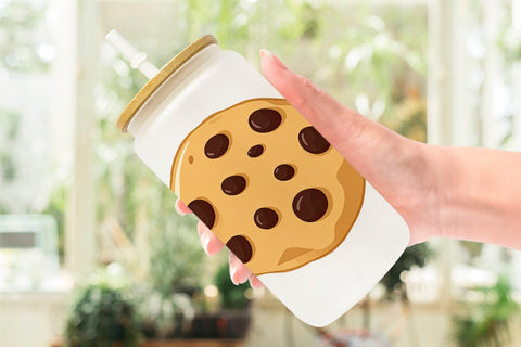 Glass Can Chocolate Chip Cookie Sublimation artnoy 