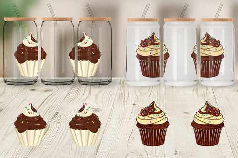 Glass Can Chocolate Cupcake Sublimation artnoy 