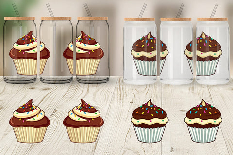 Glass Can Chocolate Cupcake Sublimation artnoy 